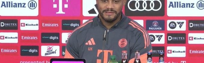 孔帕尼：凯恩将缺战门兴；卡尔状态有起伏很常见我们会支持他